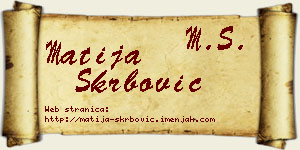 Matija Škrbović vizit kartica